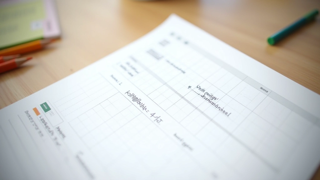 Handgeschriebenes Budget-Arbeitsblatt mit Kreisdiagramm auf Papier