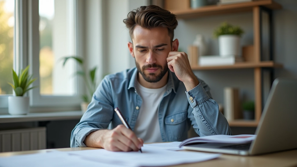 Person überprüft monatliche Kontoauszüge und vergleicht Ausgaben